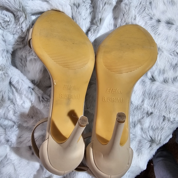 ElElax High Heels Stiletto Women's Ankle Strap Pumps Nude Open Toe Size 8.5B(M) - Picture 10 of 16